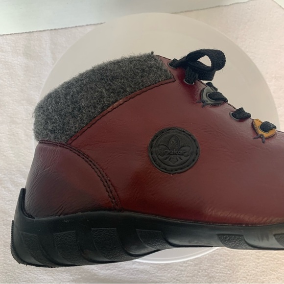 Rieker Boots Ankle Bootie Short Ankle Boots Shoeties Red Multi Colour Size 41 /9 - Picture 7 of 13